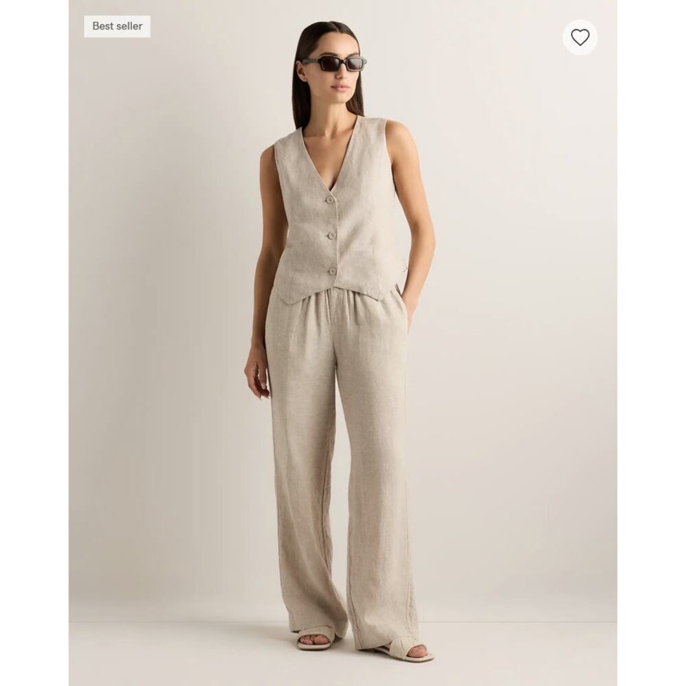 Quince 100% European Linen Vest Size M NWT - Picture 4 of 6